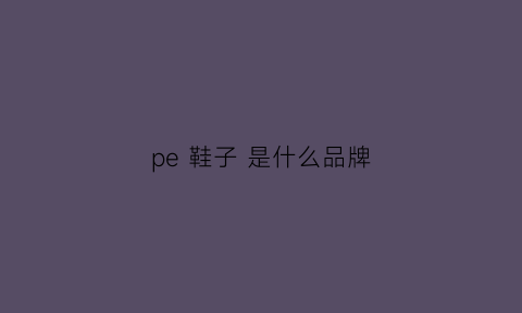 pe鞋子是什么品牌(pe鞋子是什么意思)